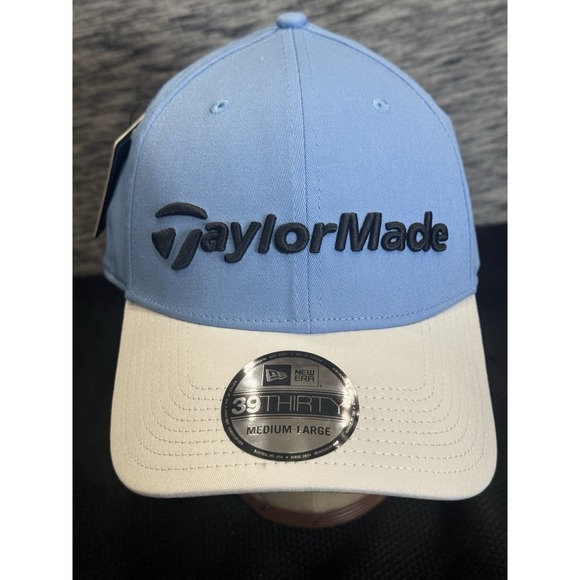 Taylormade‎ ThirtyNine39 Flex Fit Golf Hat, Blue And White NWT. Large X-Large - Picture 1 of 9
